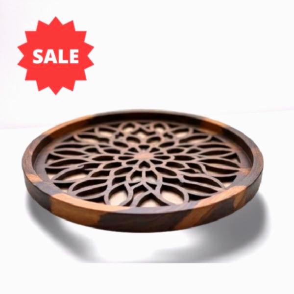 Lattice work trays wood