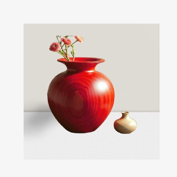 Vase hand painted orange
