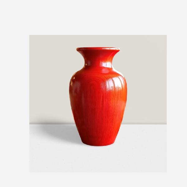 Vase wood orange