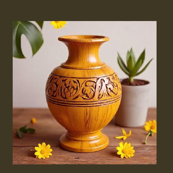 Wood craft vase