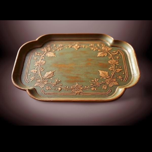 Islamic wood carving tray