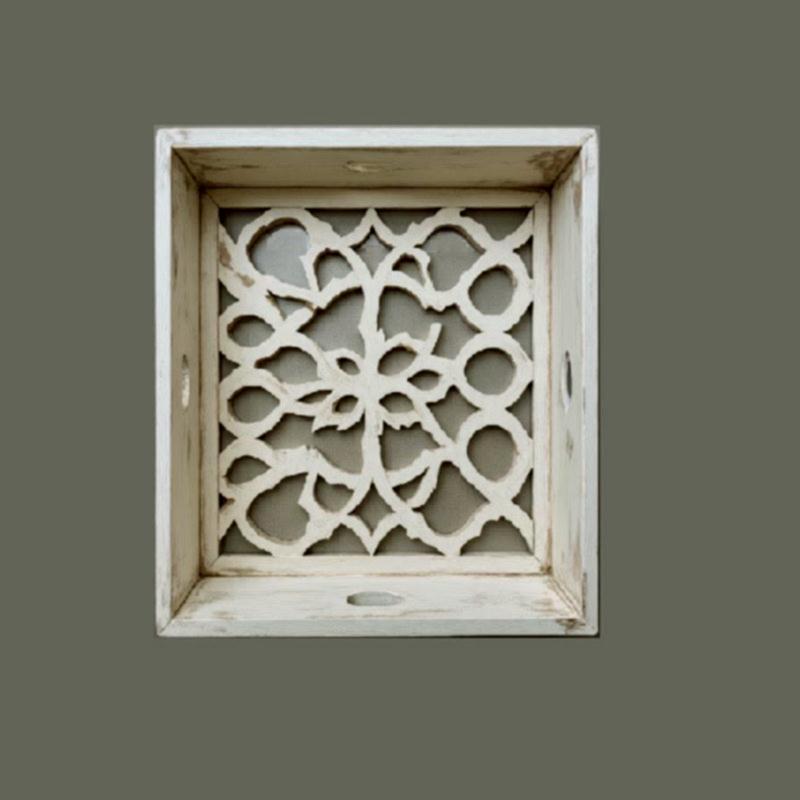 Carved wooden tray