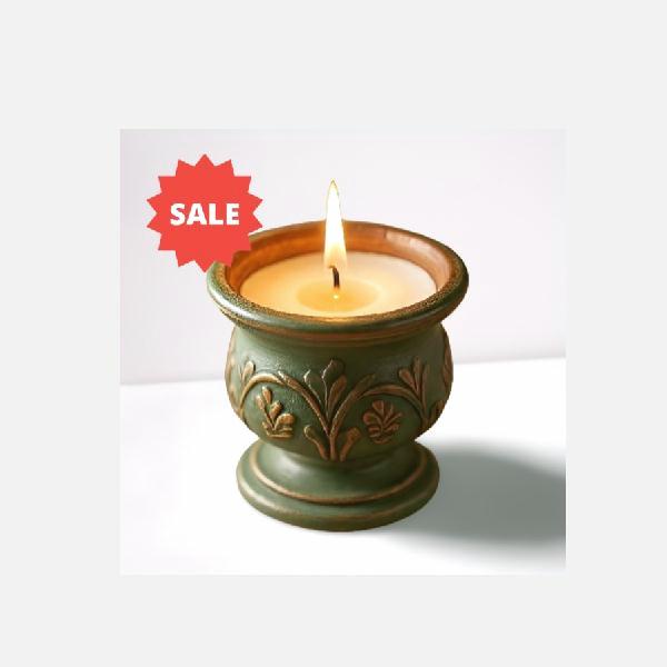 Candle and holder antique