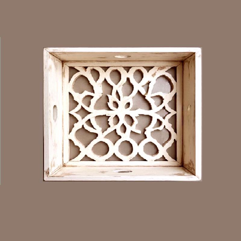 Carved wooden tray