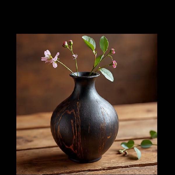 Rustic vase antique black