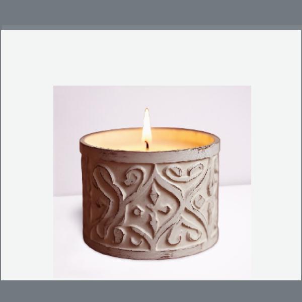 Wood carving candle jar