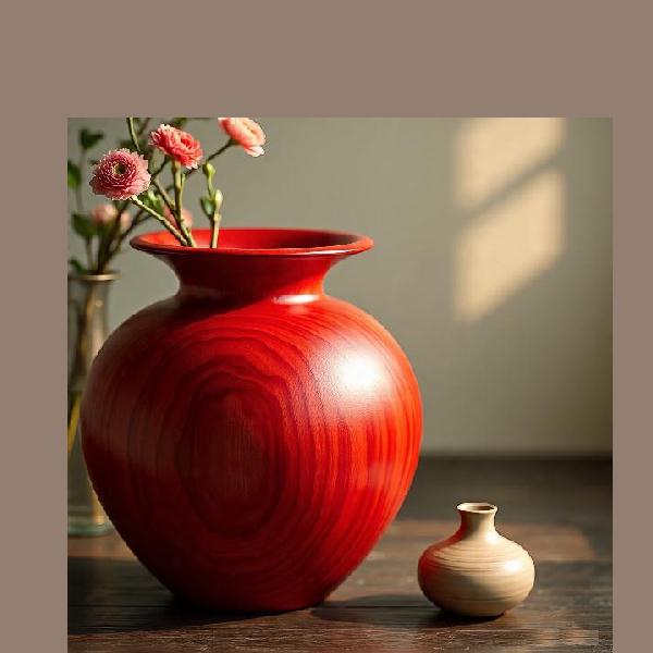Vase hand painted orange