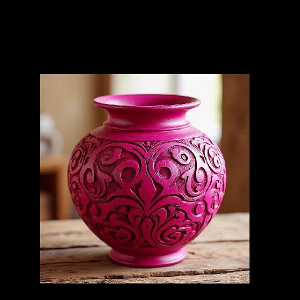 Round carving vase