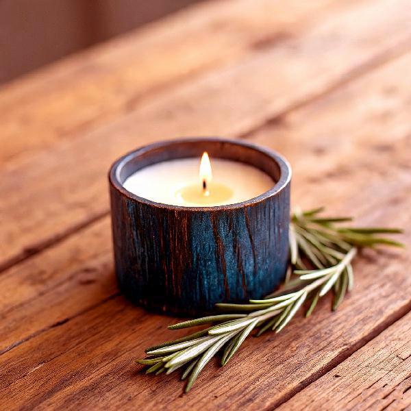Antique blue votive candle