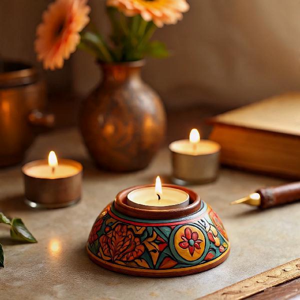 Wood craft Christmas Candle 
