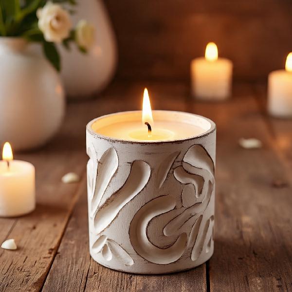 Pillar candles with jar