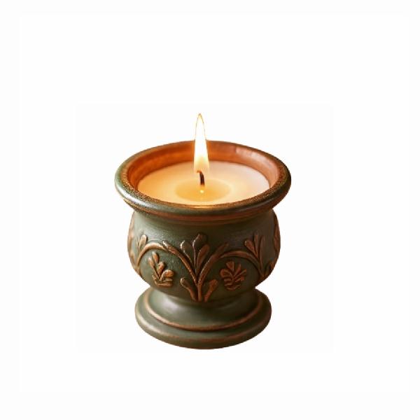 Candle and holder antique
