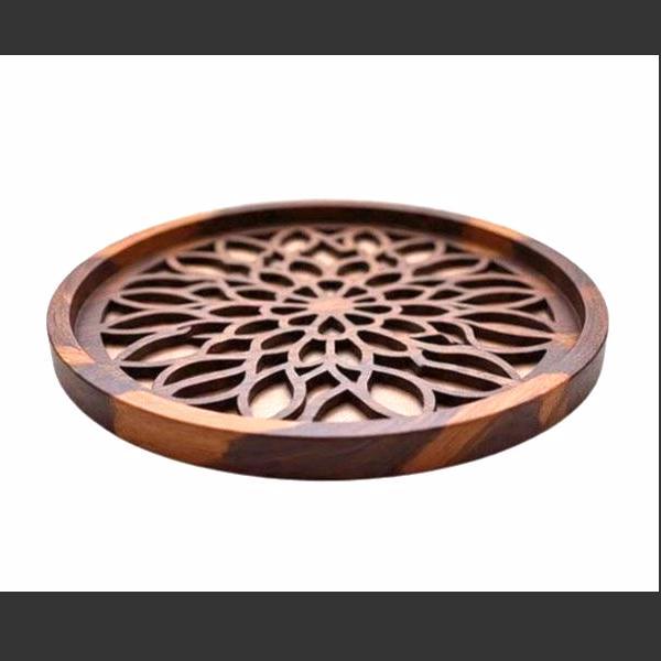 Lattice work trays wood