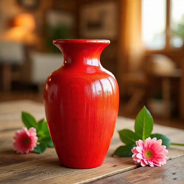 Vase wood orange