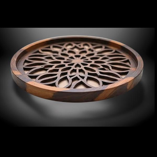 Lattice work trays wood