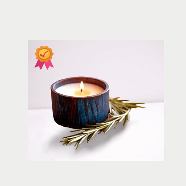 Antique blue votive candle