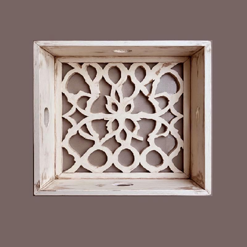 Carved wooden tray