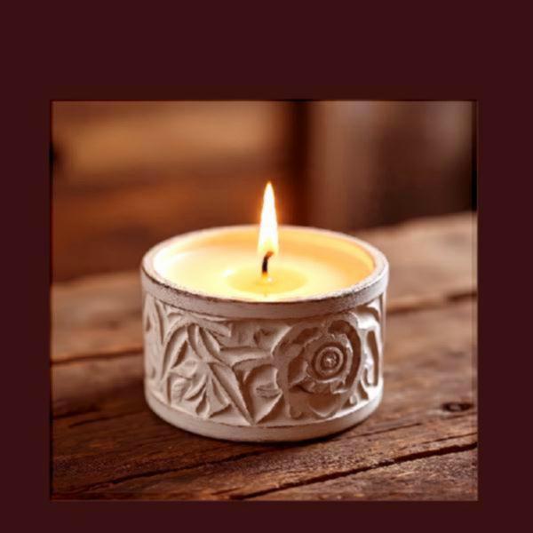 Hand-carved candle holders