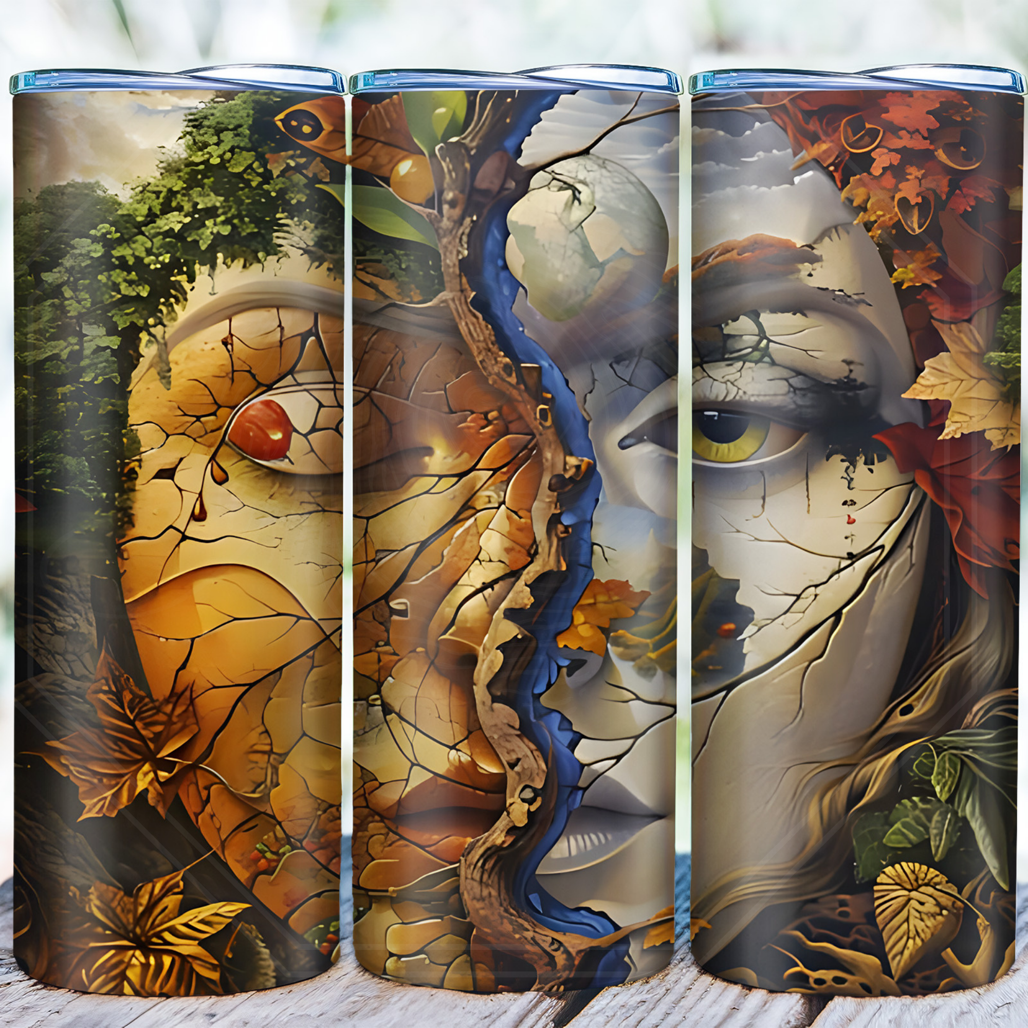 Elemental Nature Goddess Tumbler Sublimation Design (Digital Download PNG)
