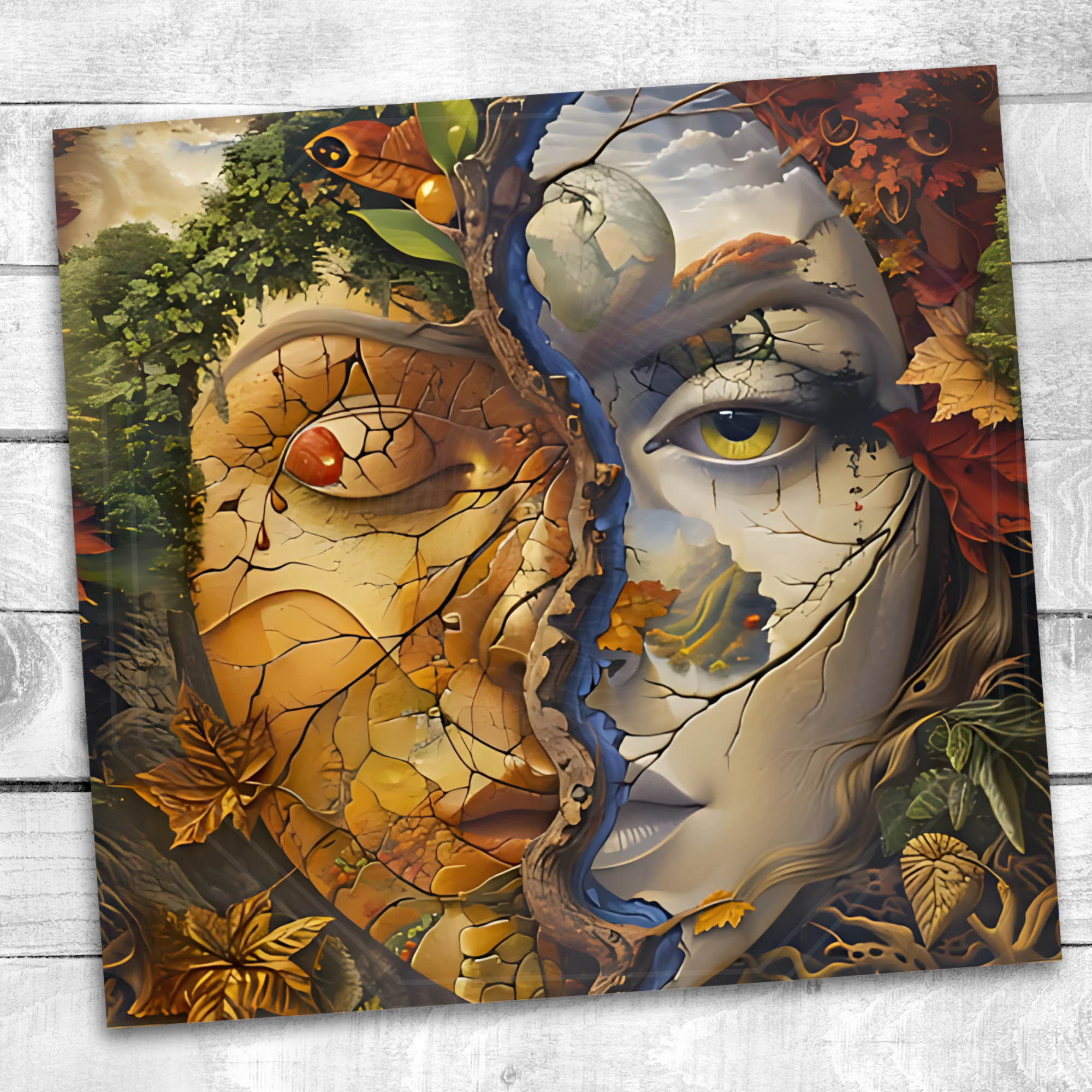 Elemental Nature Goddess Tumbler Sublimation Design (Digital Download PNG)