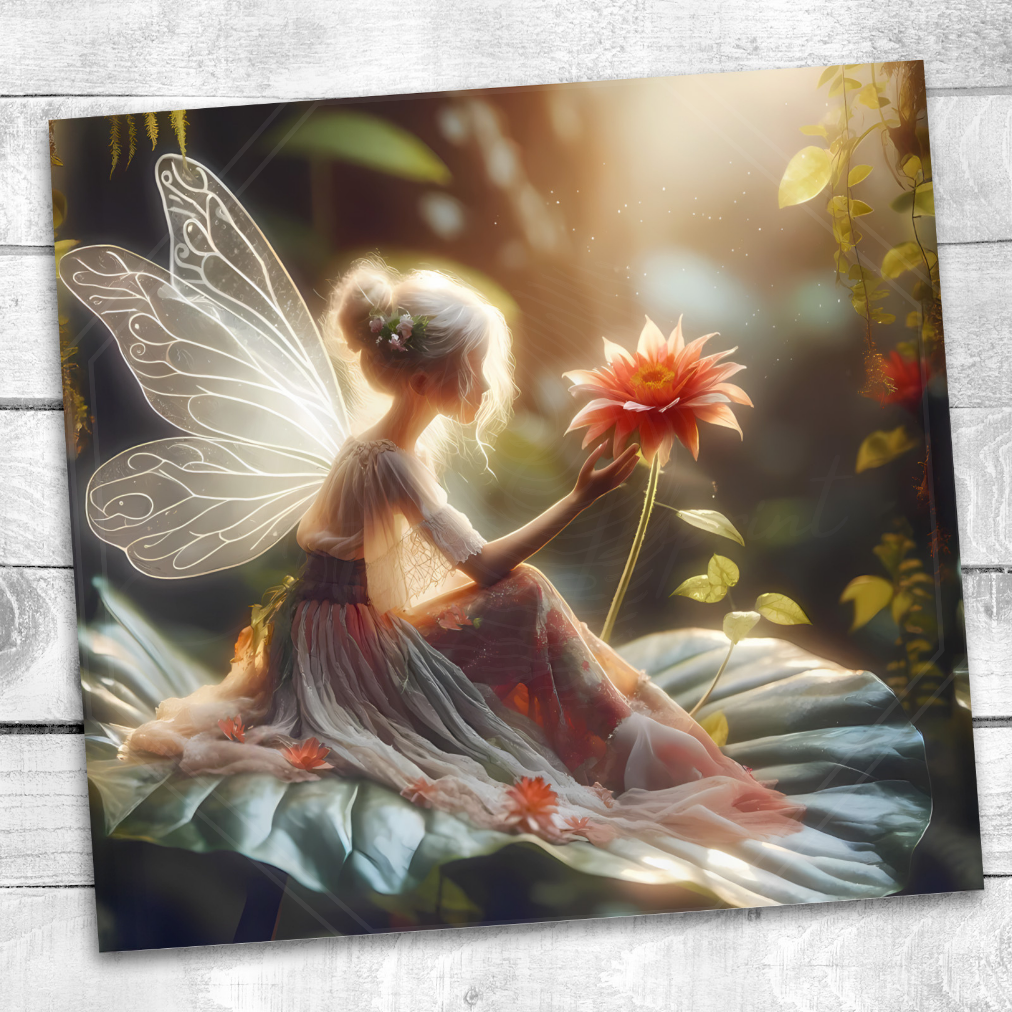 Garden Fairy Tumbler Sublimation Design: 20 oz Skinny Tumbler Wrap (Digital Download PNG)