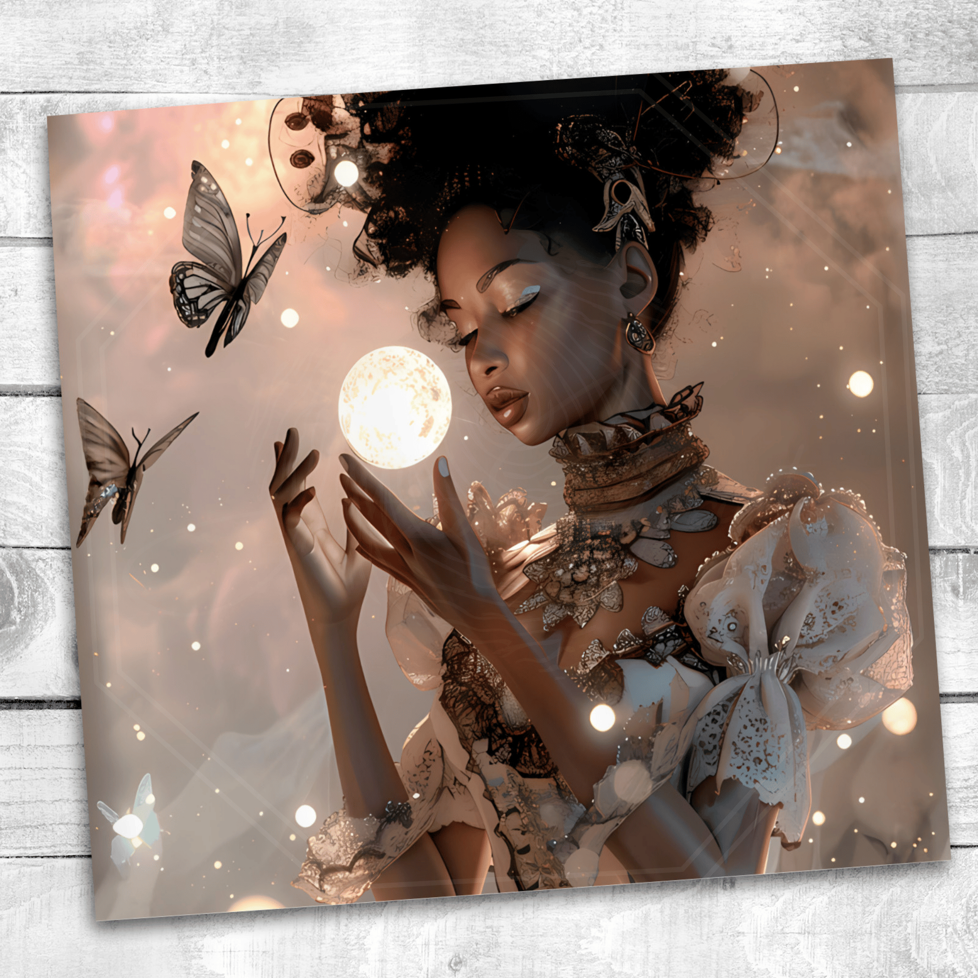Ethereal Celestial Goddess Tumbler Sublimation Design (Digital Download PNG)