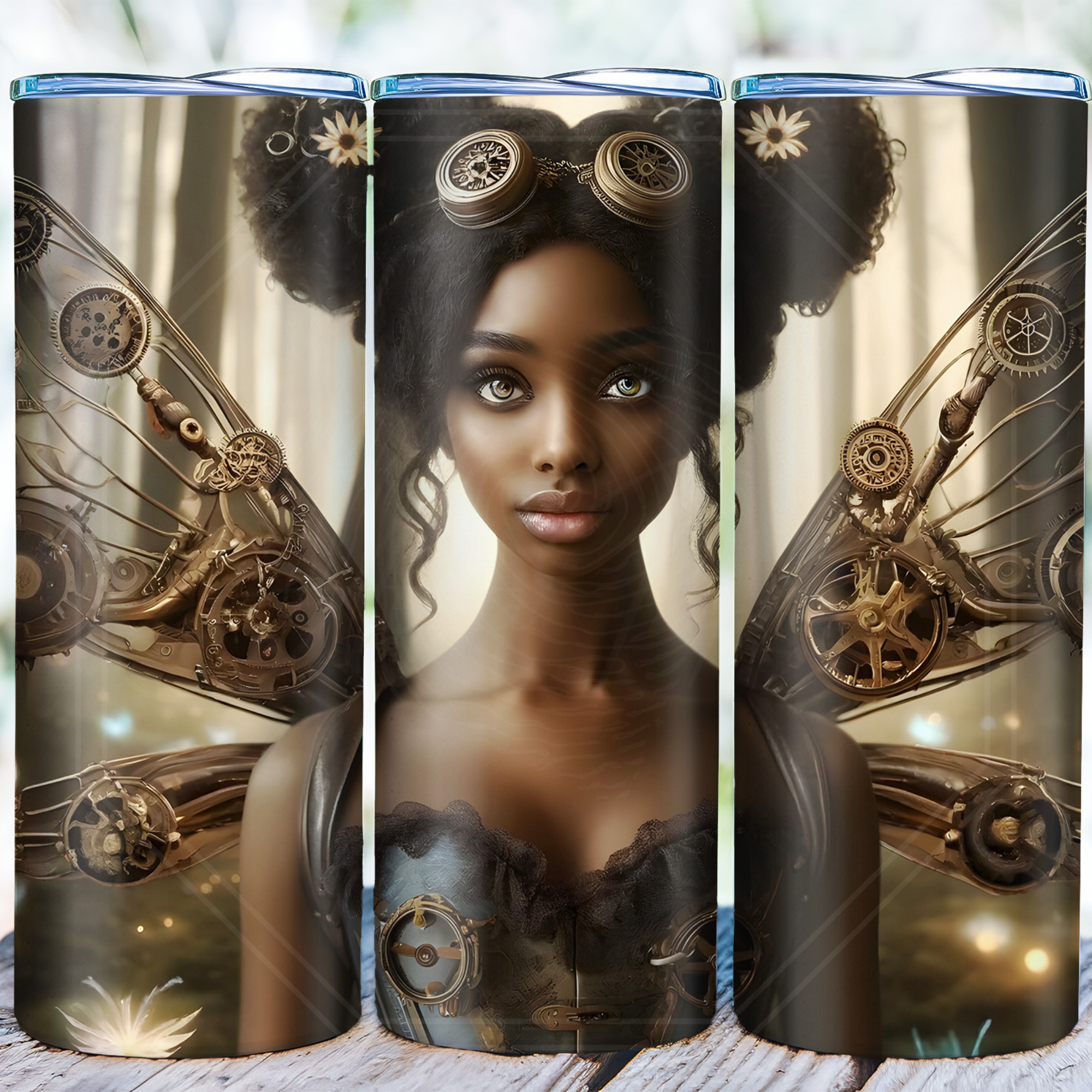 Steampunk Fairy 20 oz Skinny Tumbler Sublimation Design Digital Download PNG Instant DIGITAL ONLY, Tumbler Wrap, Fantasy Tumbler, Fairycore
