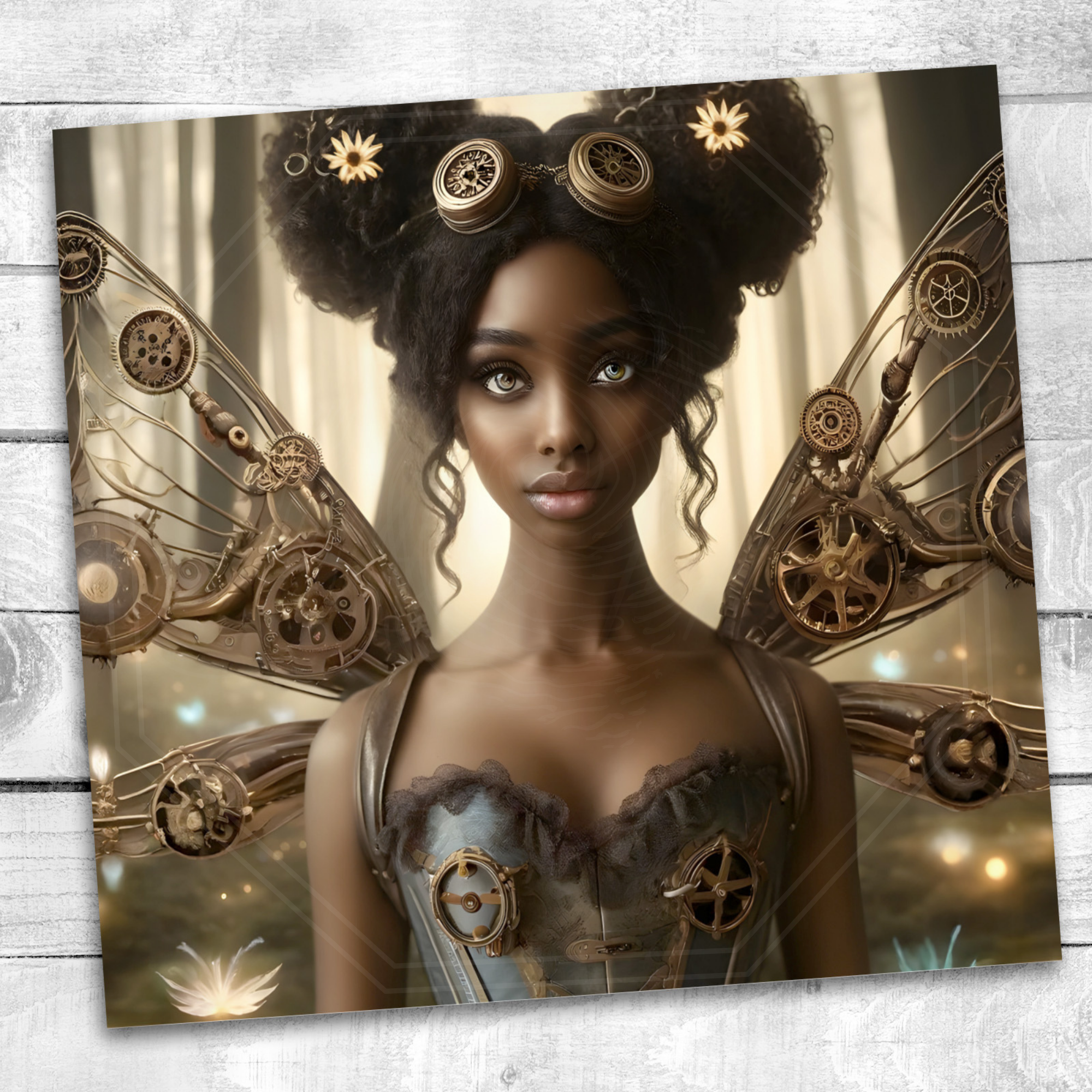 Steampunk Fairy 20 oz Skinny Tumbler Sublimation Design Digital Download PNG Instant DIGITAL ONLY, Tumbler Wrap, Fantasy Tumbler, Fairycore