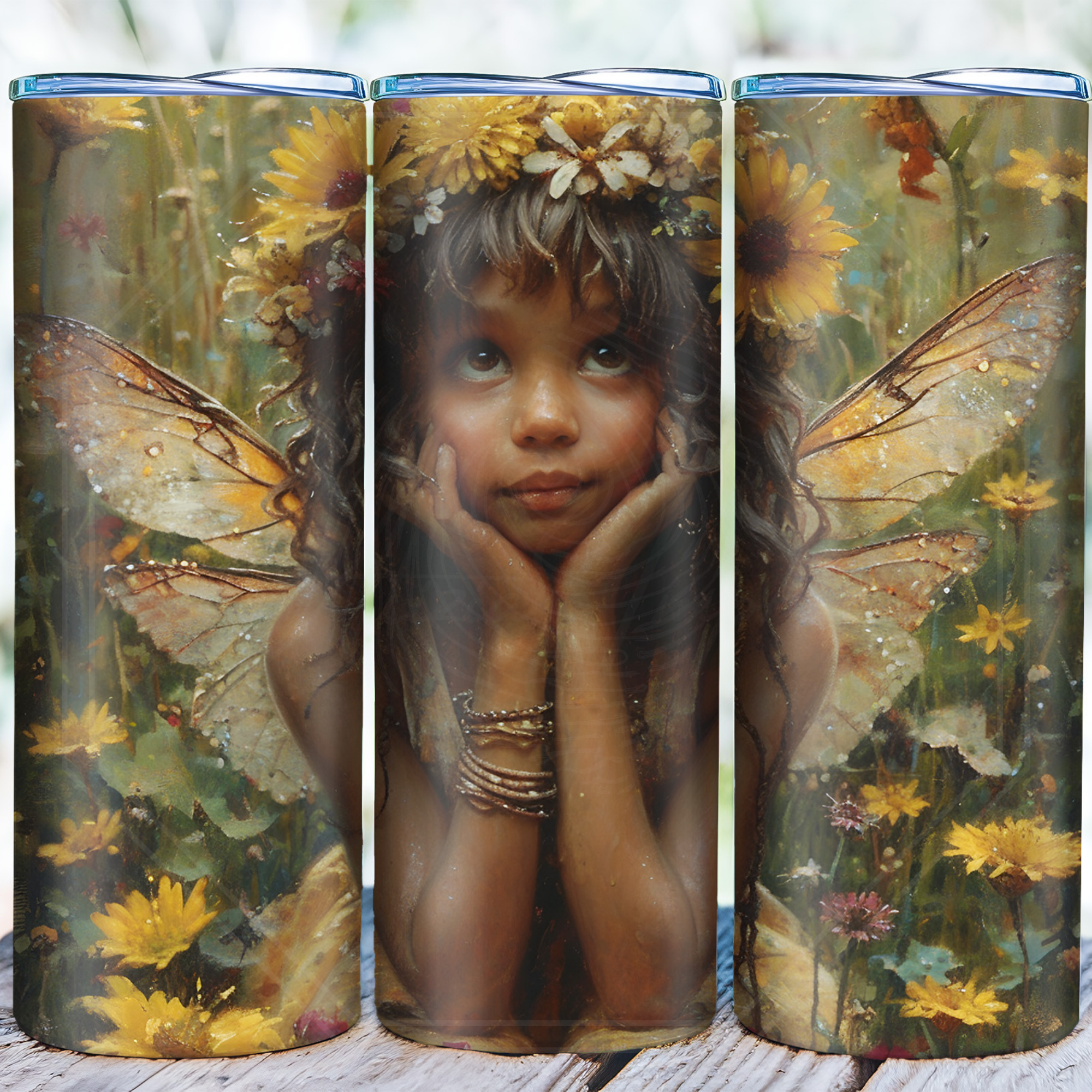 Sunflower Fairy 20 oz Skinny Tumbler Sublimation Design Digital Download PNG Instant DIGITAL ONLY, Tumbler Wrap, Fairycore