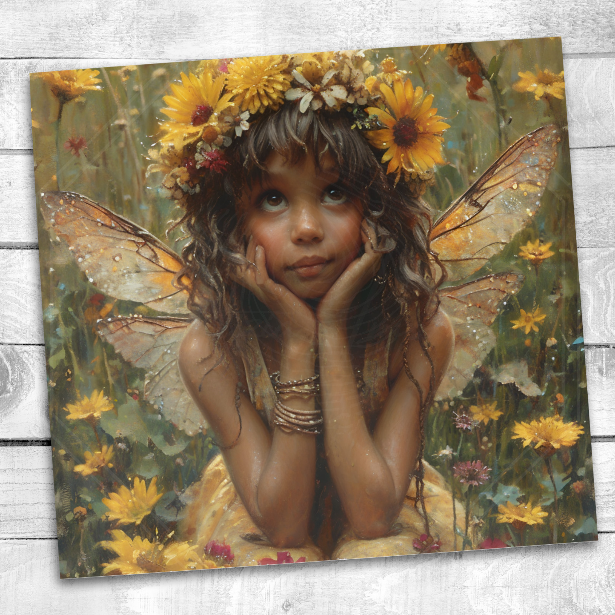 Sunflower Fairy 20 oz Skinny Tumbler Sublimation Design Digital Download PNG Instant DIGITAL ONLY, Tumbler Wrap, Fairycore