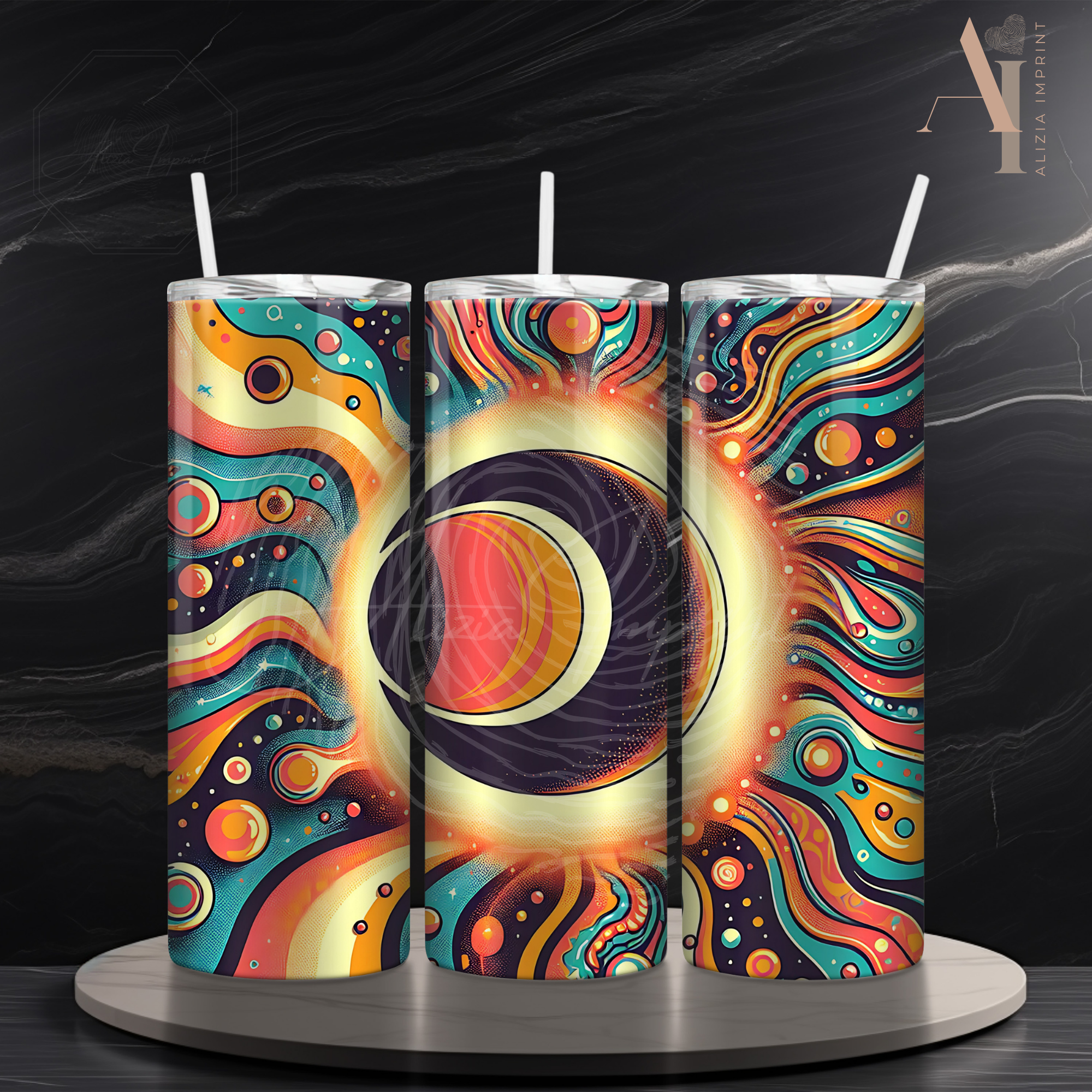 Celestial Eclipse 20 oz Skinny Tumbler Sublimation Design Digital Download PNG Instant DIGITAL ONL  Galaxy Portal Digital Sublimation