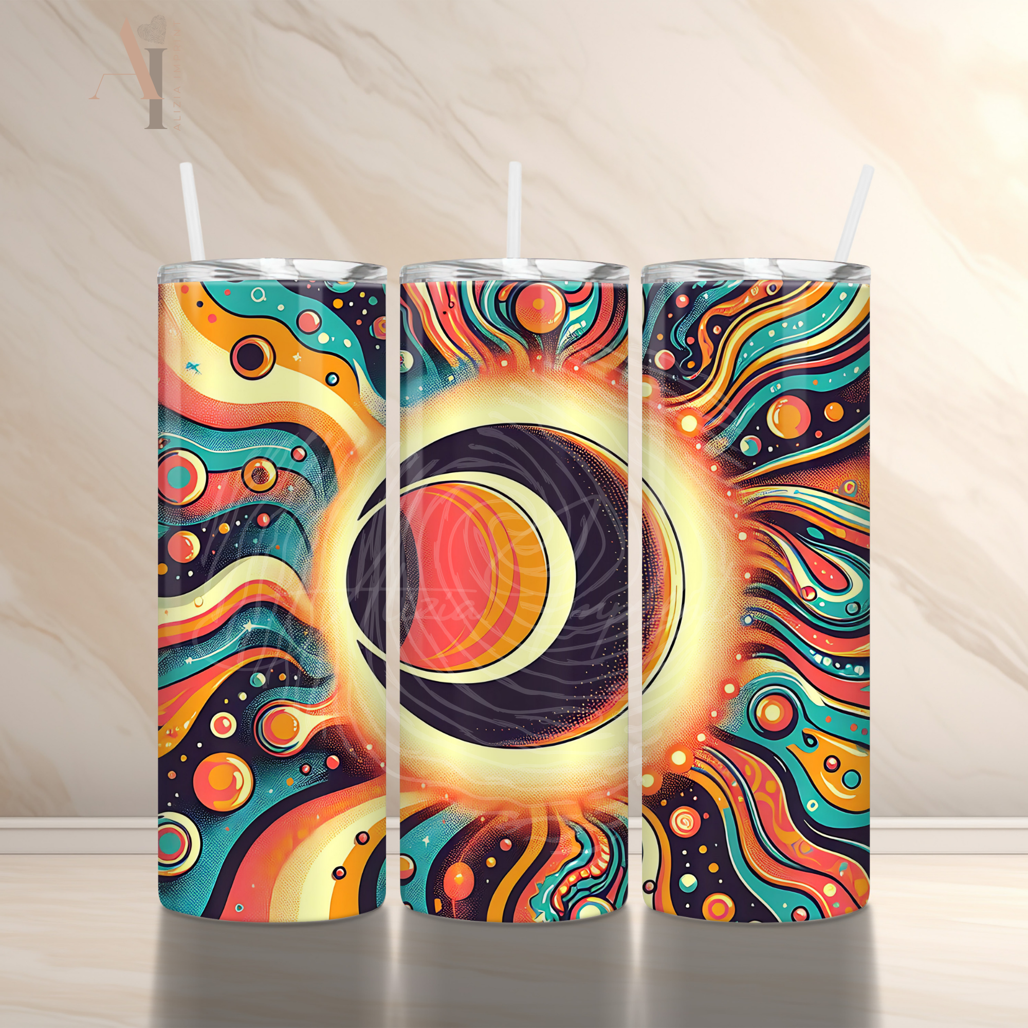 Celestial Eclipse 20 oz Skinny Tumbler Sublimation Design Digital Download PNG Instant DIGITAL ONL  Galaxy Portal Digital Sublimation
