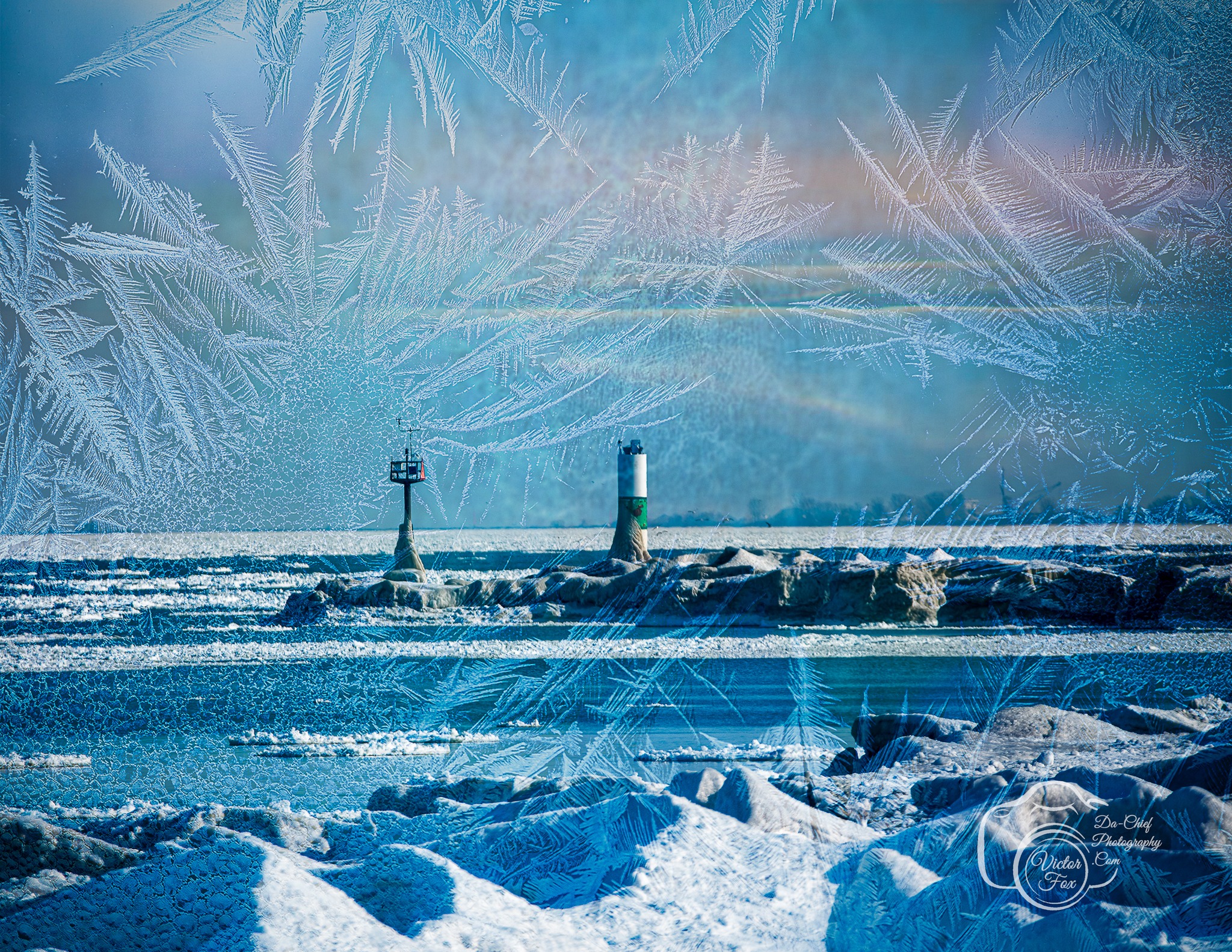 Winter Coastal Scene Framed Art