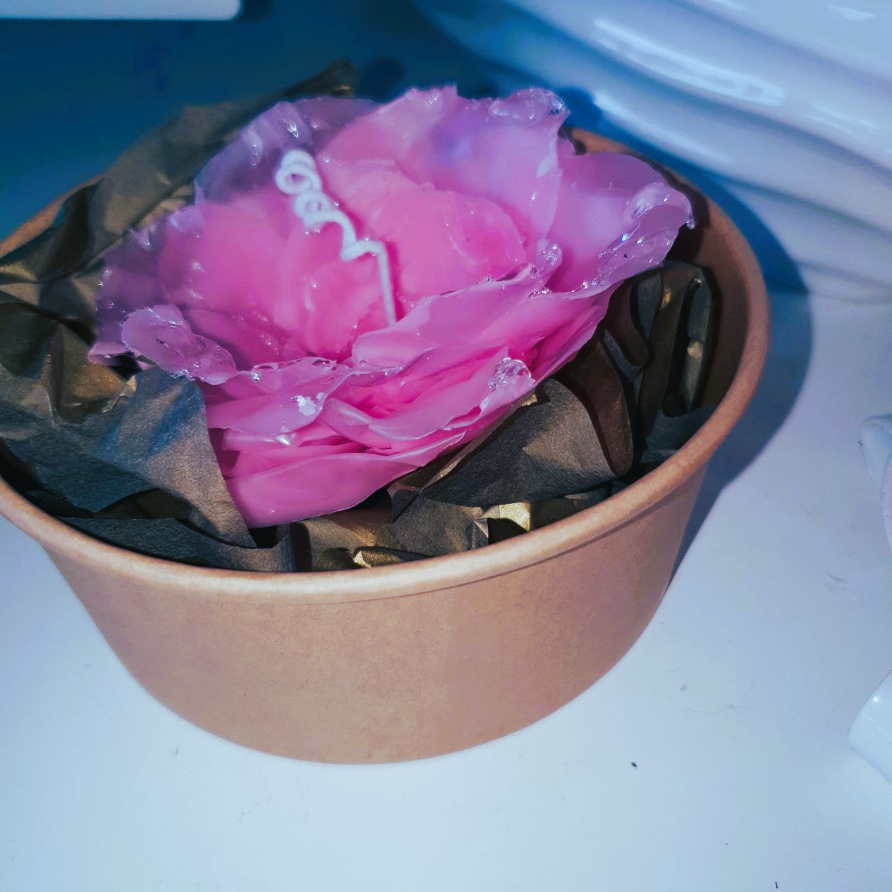 Morgentau Rosenkerze