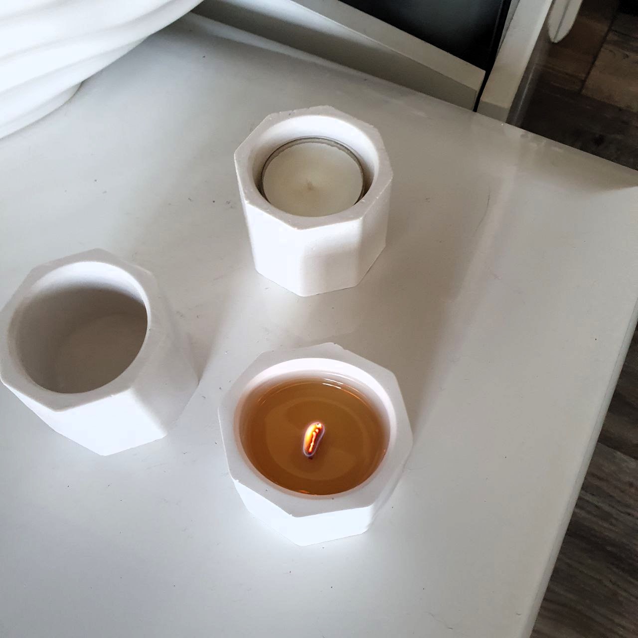 Kerzenhalter aus Keramikgips