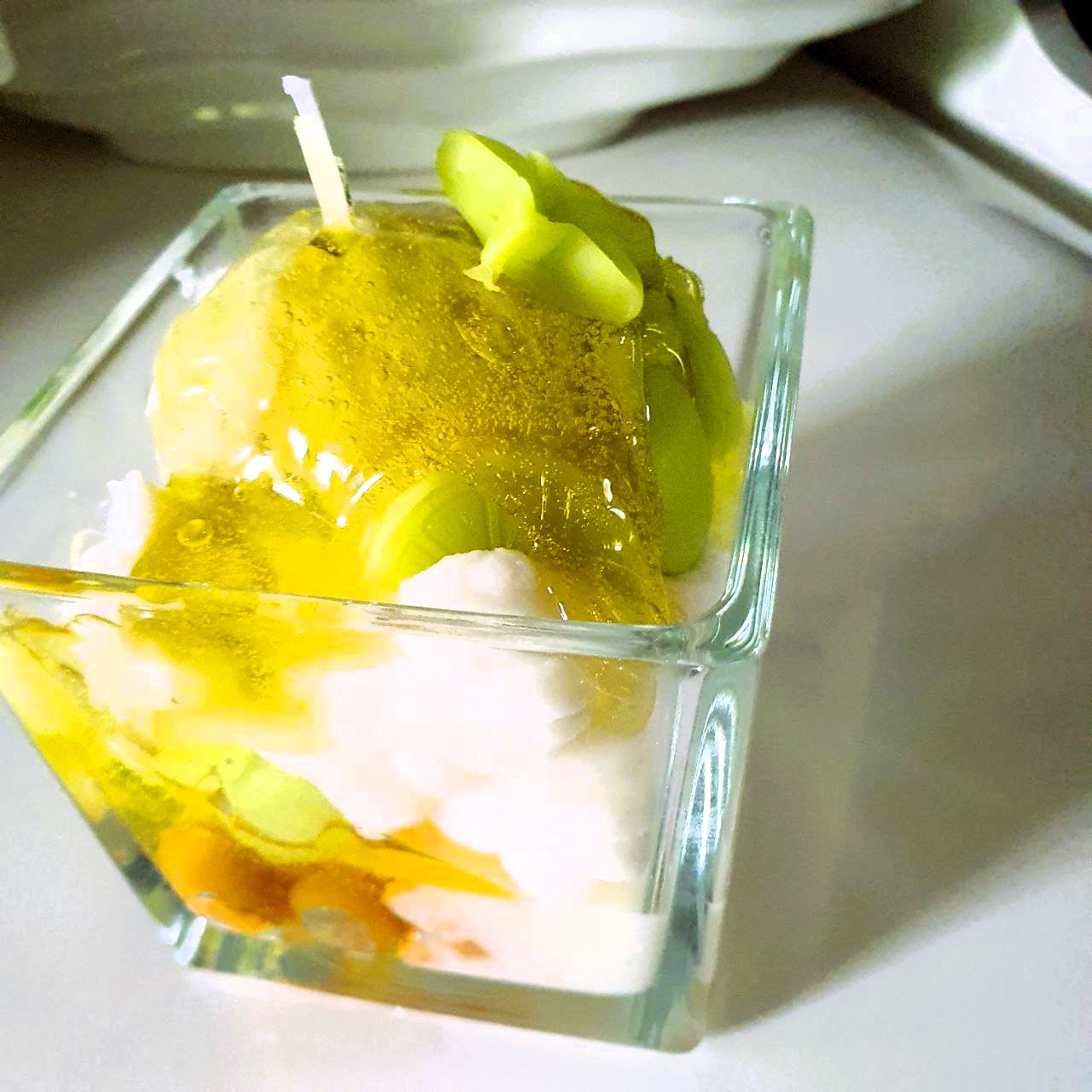 Lemon Eis Kerze im Glas