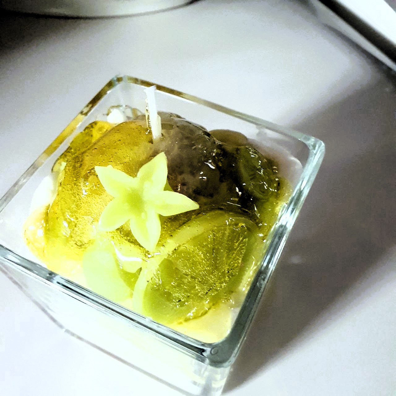 Lemon Eis Kerze im Glas