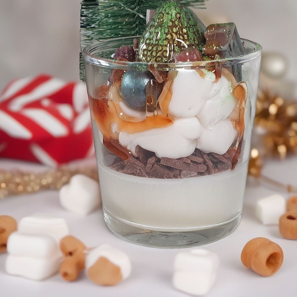 Festliche Dessertkerze