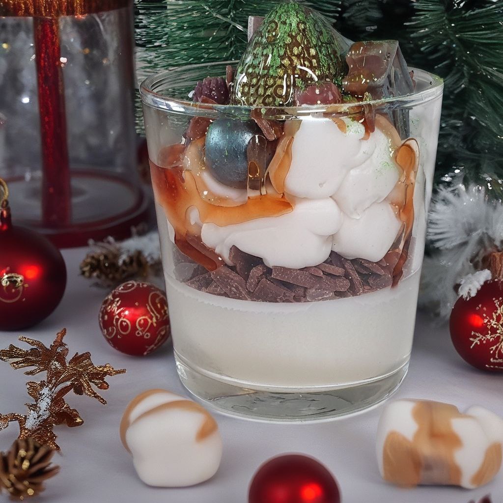 Festliche Dessertkerze