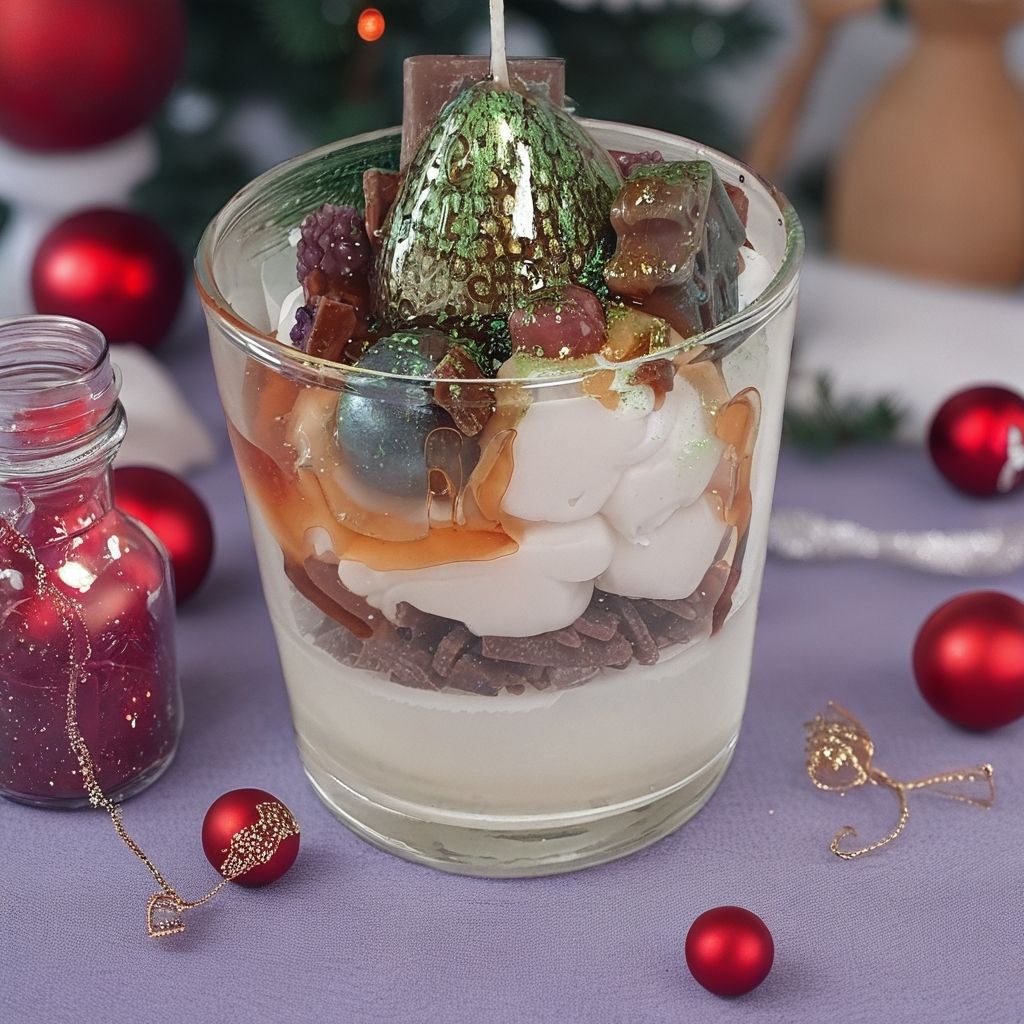 Festliche Dessertkerze