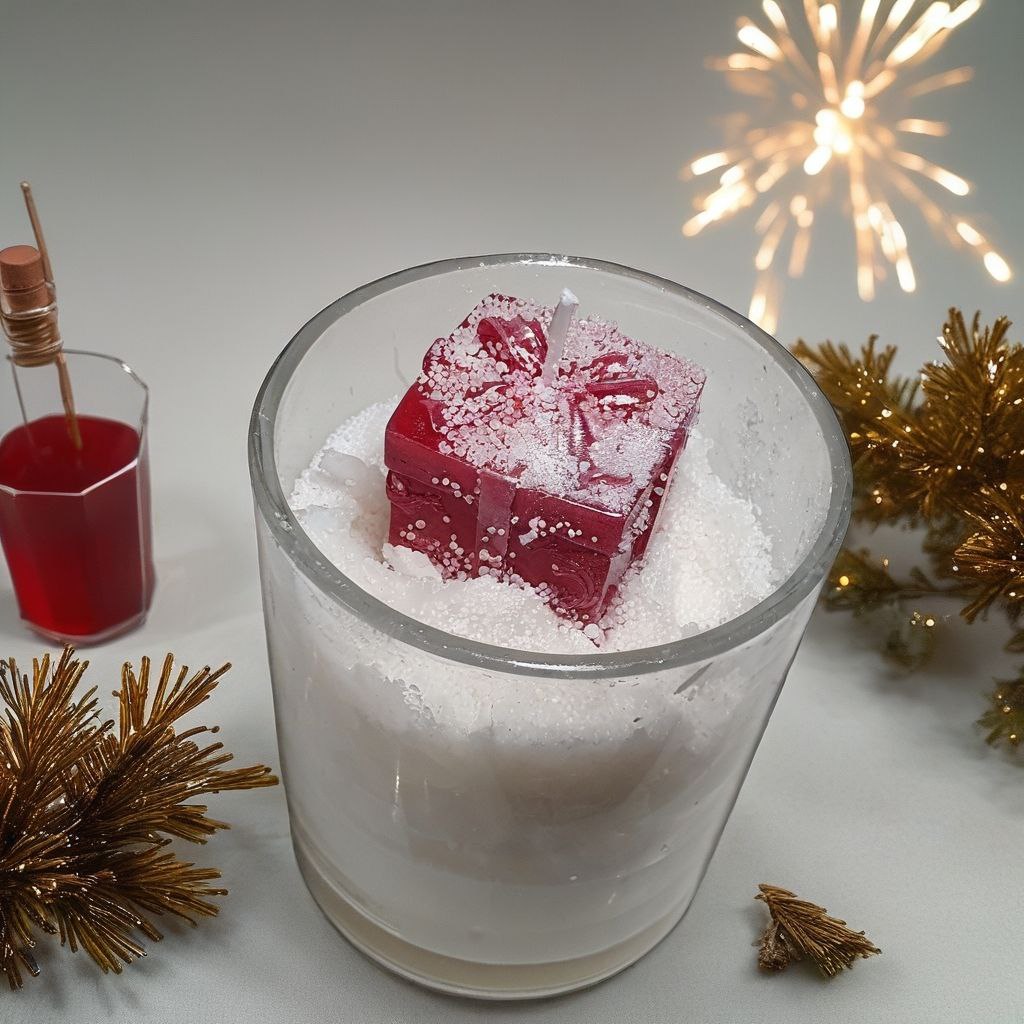 Weihnachtliche Geschenk-Duft-Kerze im Glas