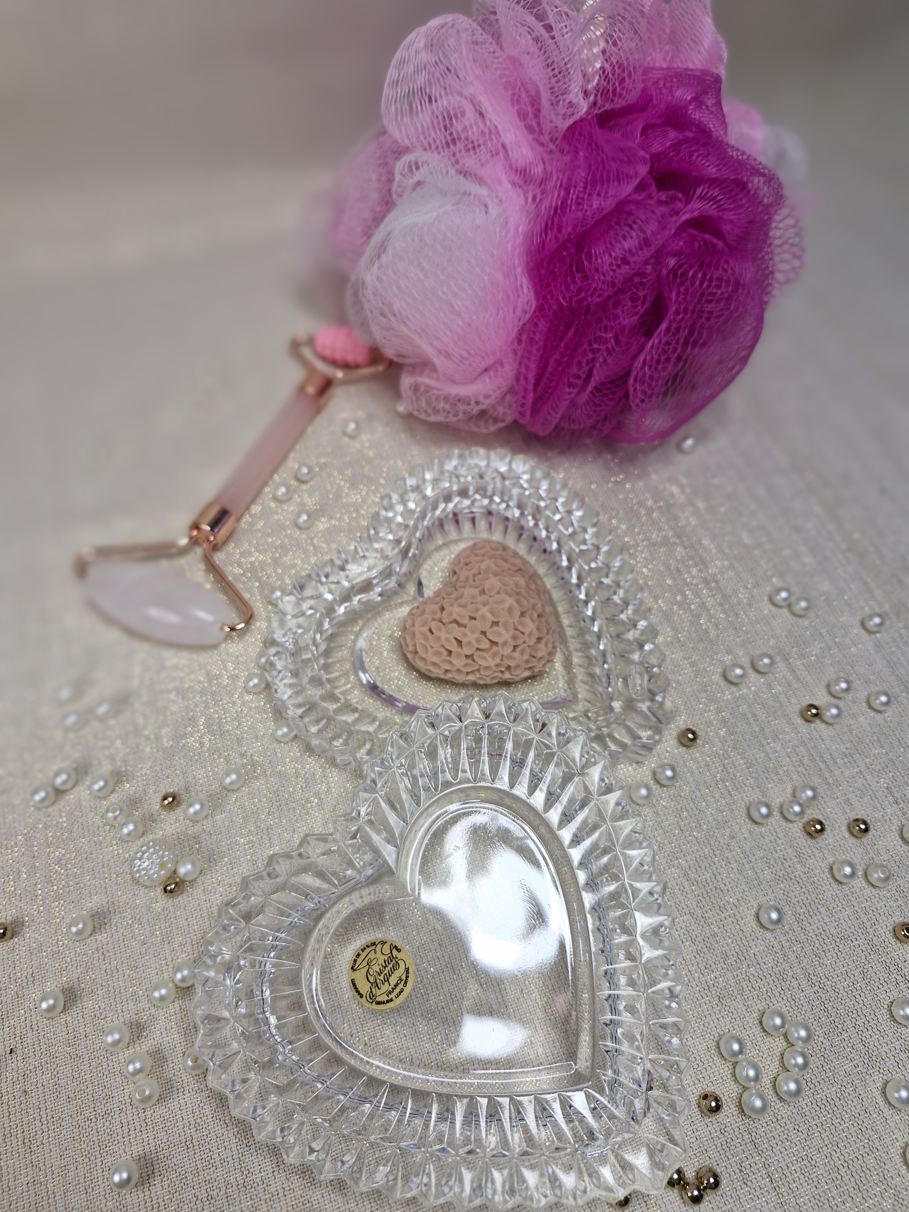 Coffret en Cristal d'Arc et Savon Cœur