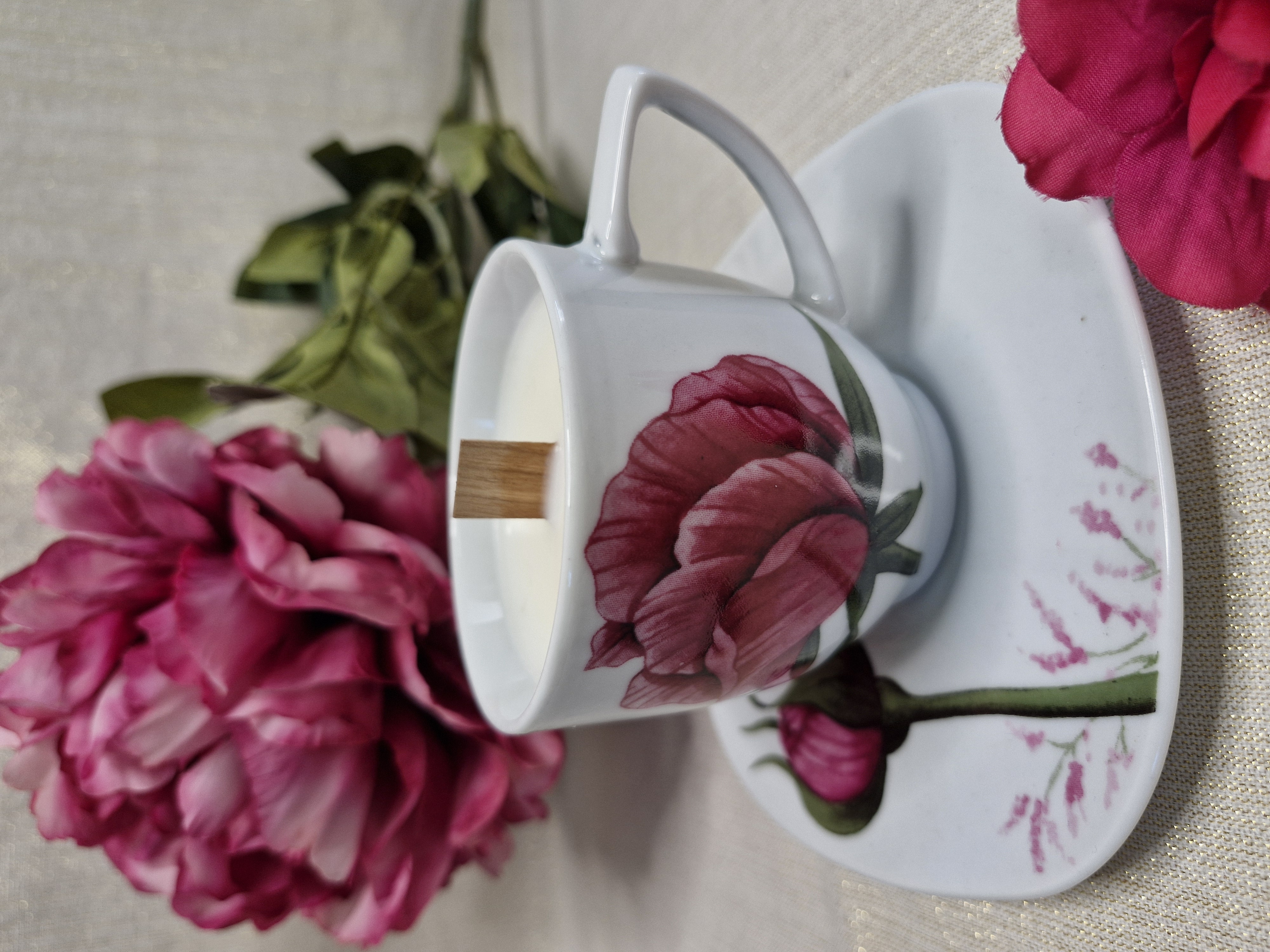 Duo de Tasses motif "Pivoine"