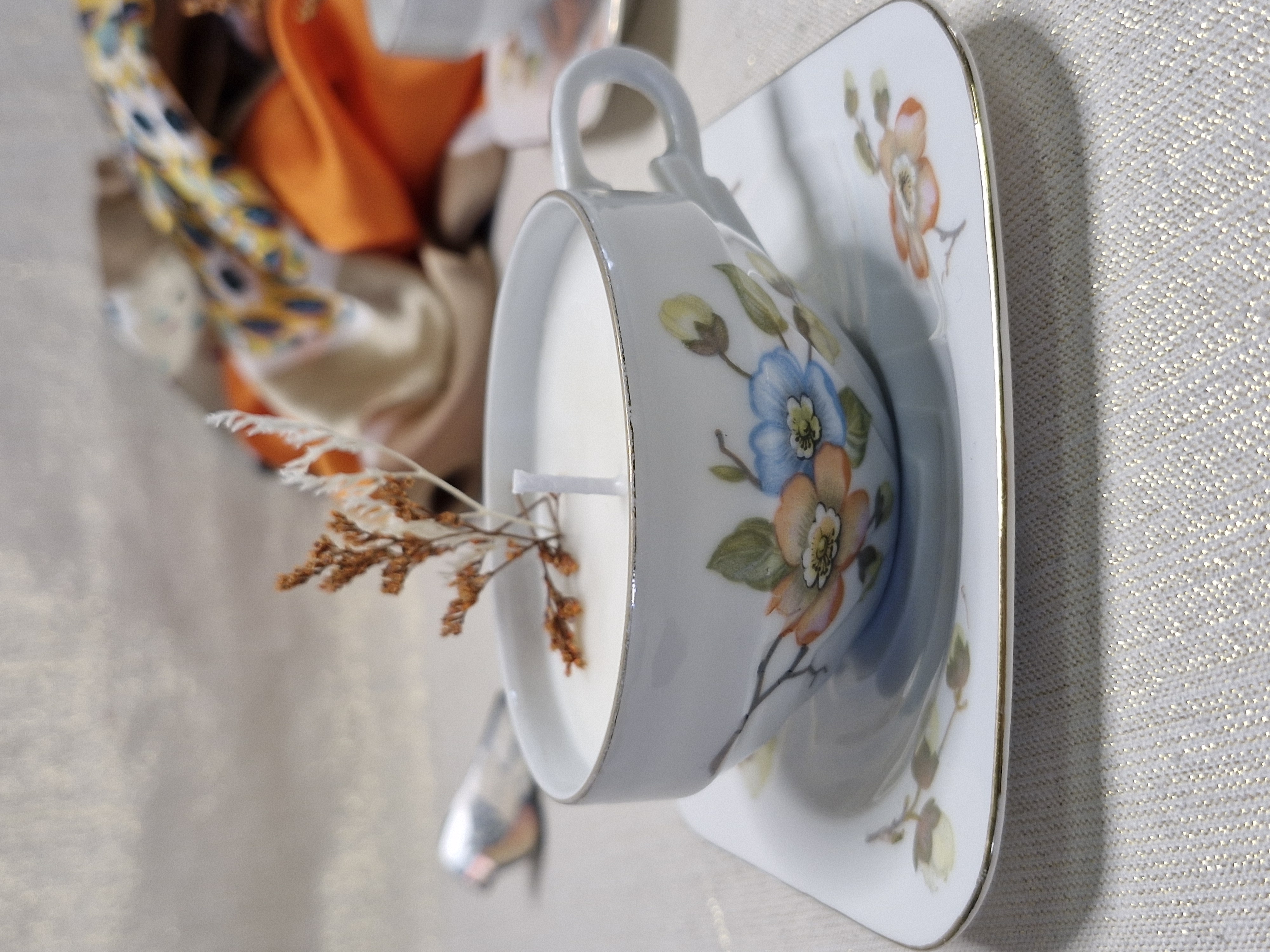 Duo de Tasses et soucoupes à thé en porcelaine Royal Epiag Tchécoslovaquie (années 1950 à 1970)