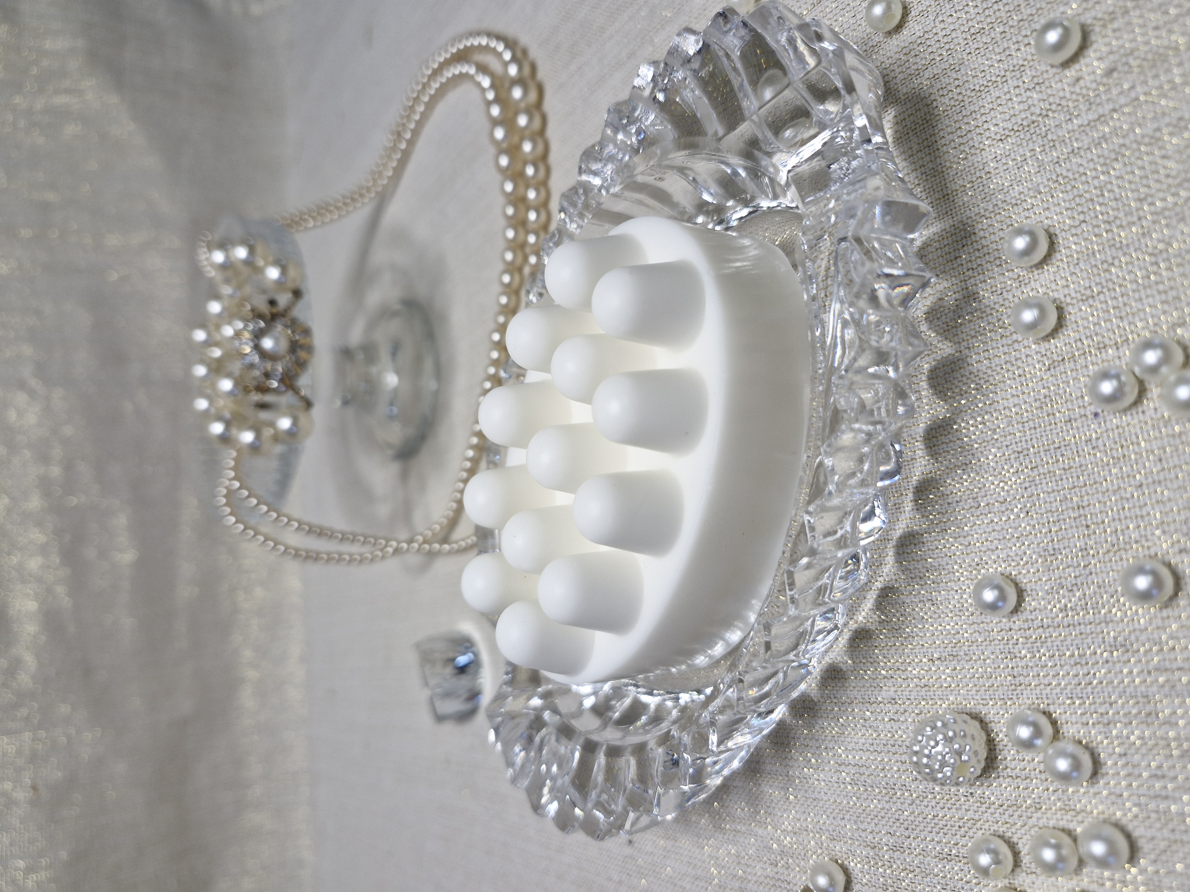 Cendrier ancien en cristal et son savon