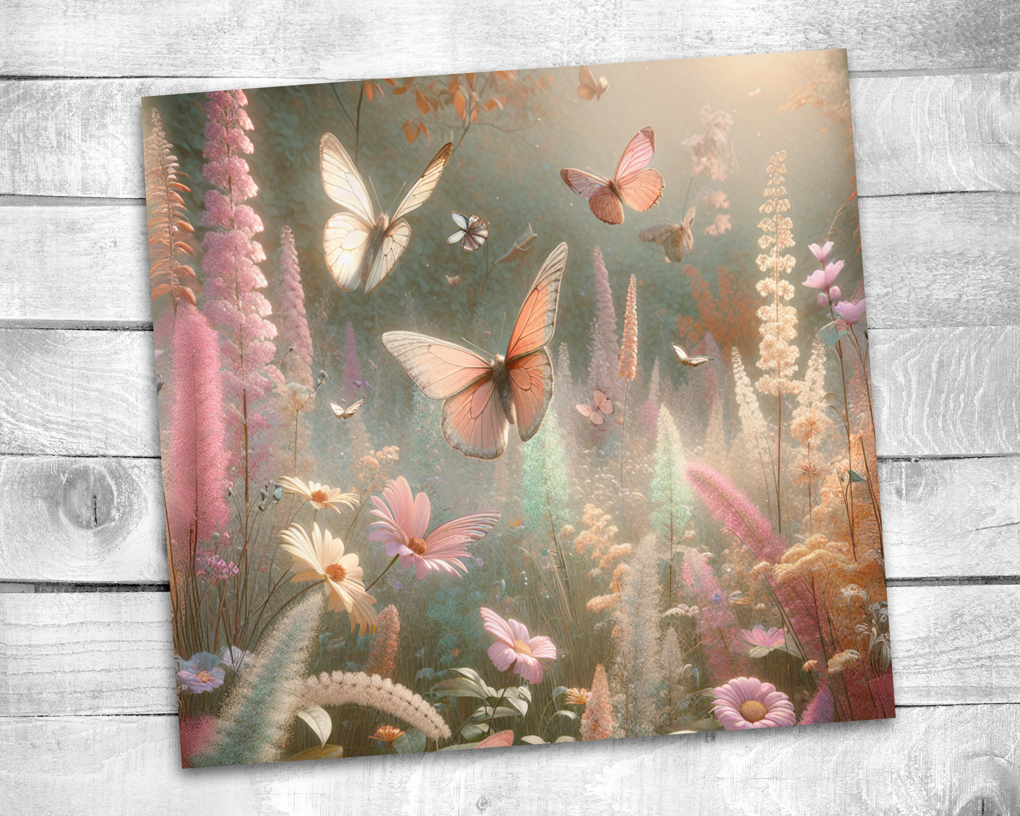 Butterfly 20 oz Skinny Tumbler Sublimation Design Digital Download PNG Instant DIGITAL ONLY, Butterfly Bloom Tumbler Wrap