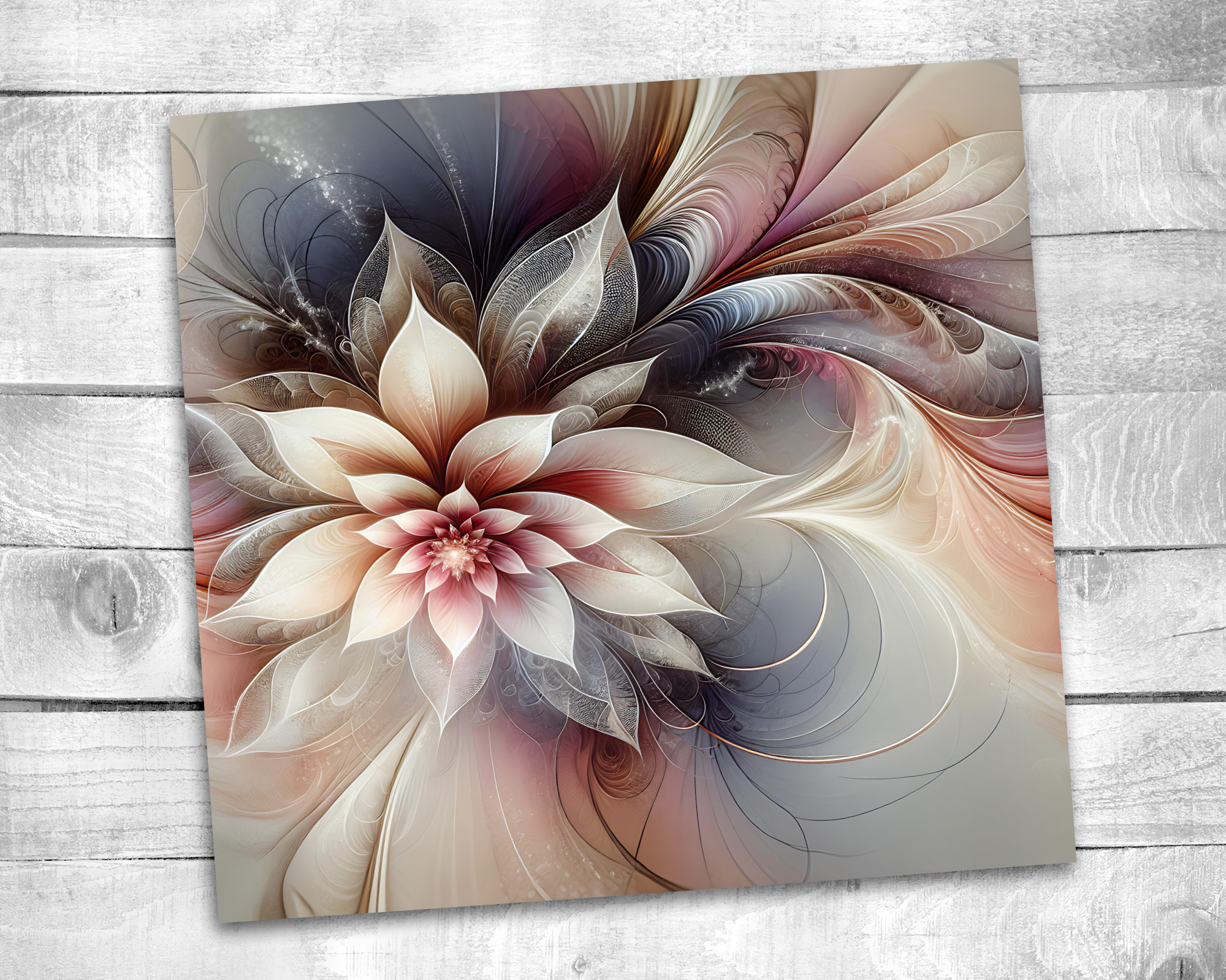 Neutral Floral 20 oz Skinny Tumbler Sublimation Design Digital Download PNG Instant DIGITAL ONLY Abstract Flower Tumbler Wrap