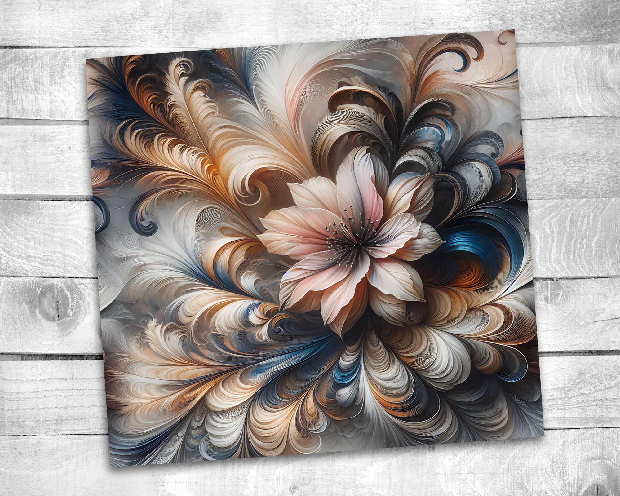 Neutral Floral 20 oz Skinny Tumbler Sublimation Design Digital Download PNG Instant DIGITAL ONLY Abstract Flower 2 Tumbler Wrap