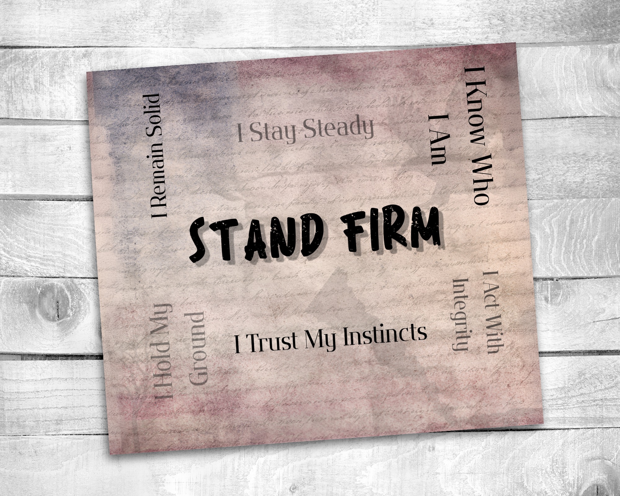 STAND FIRM Affirmation Tumbler Wrap | Faith & Strength Motivational Skinny Tumbler | 20oz Sublimation Design