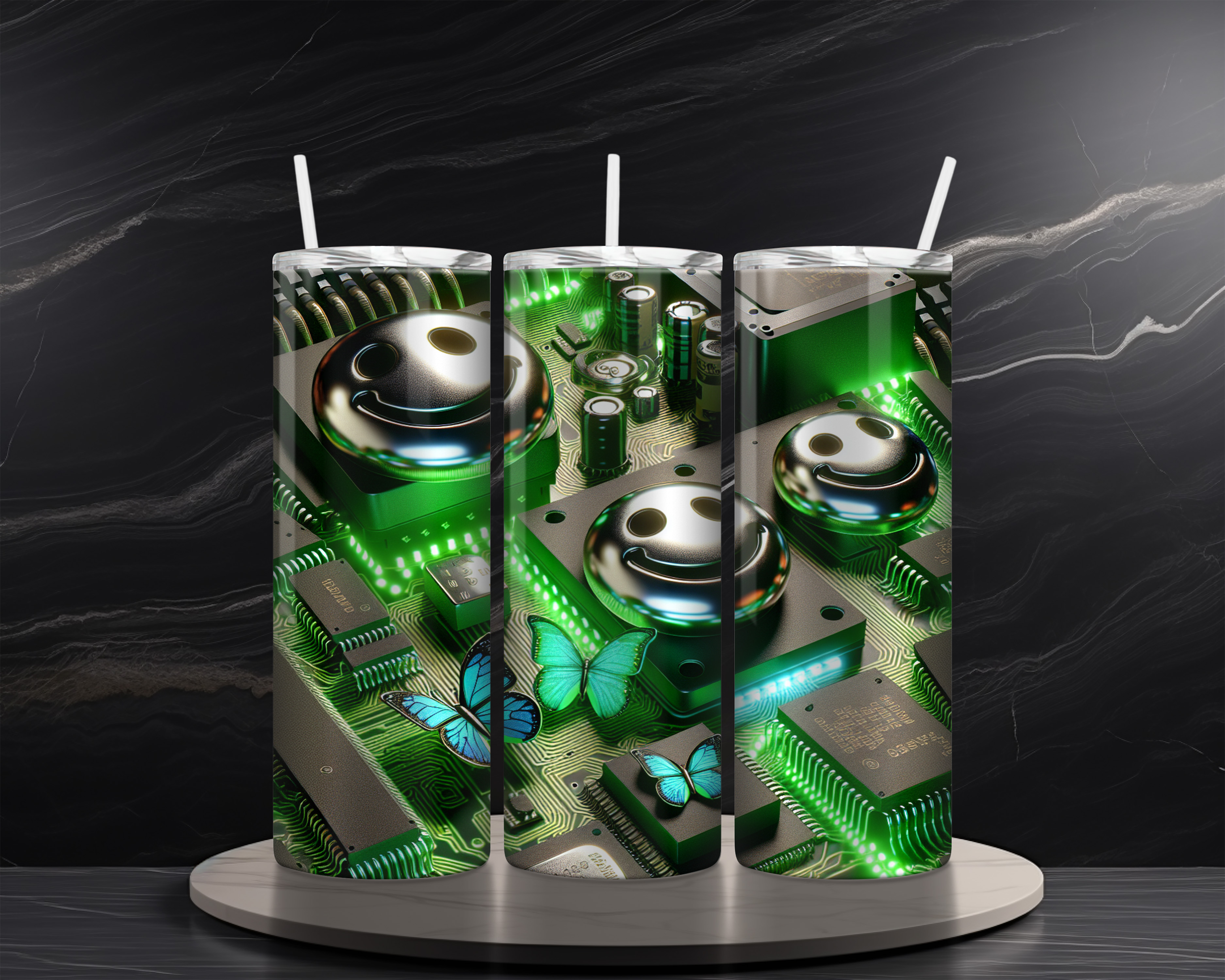 Happy Circuit 20 oz Skinny Tumbler Sublimation Design Digital Download PNG Instant DIGITAL ONLY, Tumbler Wrap